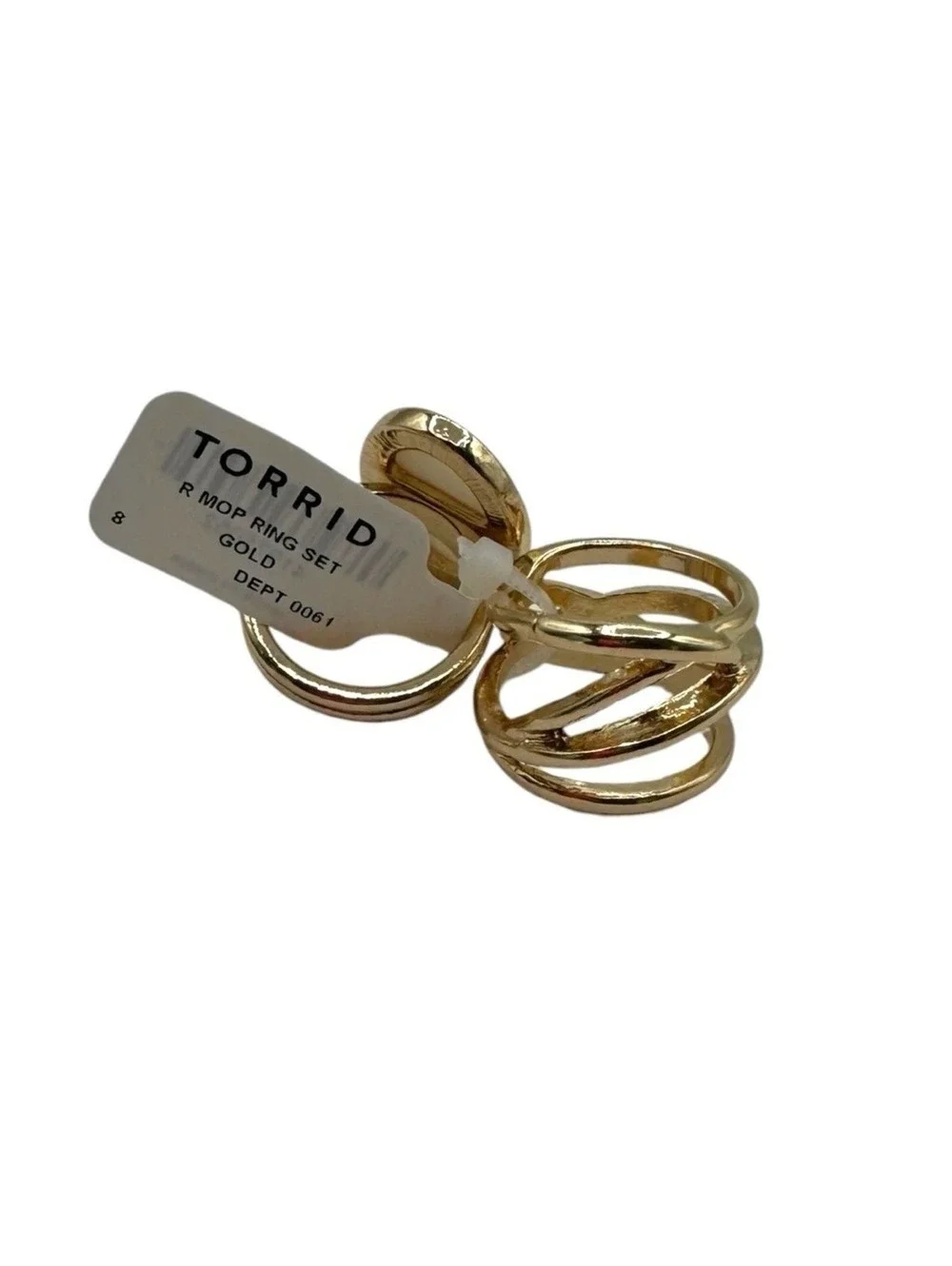 Torrid Womens Gold Mother of Pearl MOP 2 Piece Ring Set Size 8 NEW 41975052